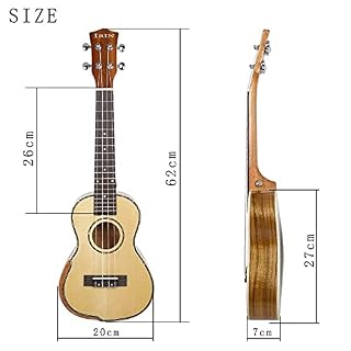 WGOEODI Ukulélé en Bois d’épicéa plaqué de 23 Pouces, Petite Guitare hawaïenne, avec ukulélé à Cordes Capo Gig Bag, 23… - Les Beatles, Paul McCartney, John Lennon, RIngo Starr, George Harrison WGOEODI Ukulélé en Bois d'épicéa plaqué de 23 Pouces, Petite Guitare hawaïenne, avec ukulélé à Cordes Capo Gig Bag, 23… – Image 3