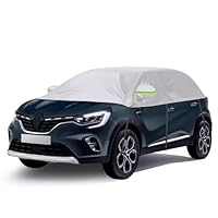 Opaltool Halbgarage Kompatibel mit Renault Captur 2016-2025, Autogarage Softtop Halbabdeckung mit verstellbaren Haken und reflektierenden Streifen Ohrenkappen
