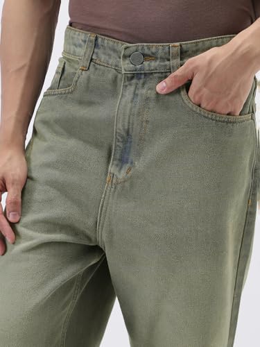 Image of Urbano Fashion Men's Loose Baggy Fit Heavy Washed Jeans Non-Stretchable