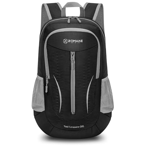 Image of ZOMAKE Ultra Lightweight Packable Backpack 25L, Foldable Hiking Backpacks Water Resistant Small Folding Daypack for Travel(Black)