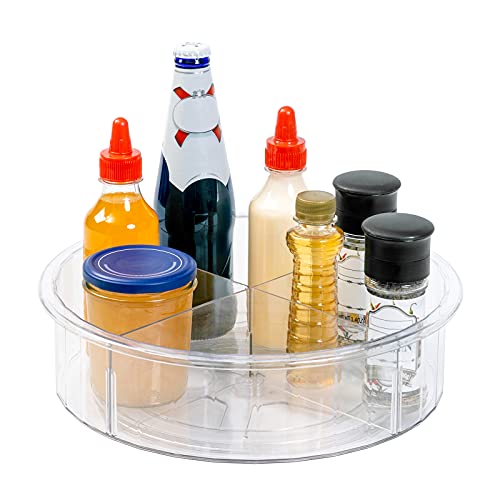 Peaha Lazy Susan Drehteller-Schrank-Organizer, 22,9 cm, transparent, Lazy Susan Gewürzregal, Organizer & Aufbewahrung, drehbar, Lazy Susan Aufbewahrung für Schrank, Badezimmer, Küche thumbnail