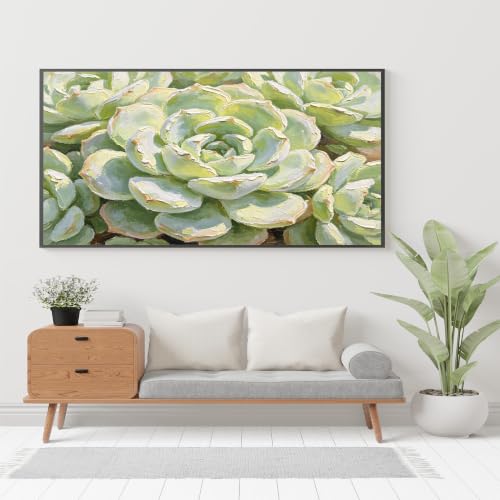Tableau texturé vert succulent pour dynamiser un mur blanc sans relief - 2
