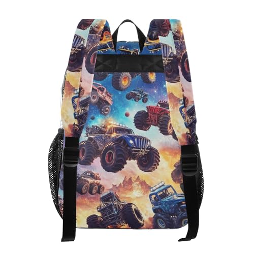 Galaxy Monster Truck Cars Clear Backpack PVC Transparent Backpack Lightweight Book Bags Capacity Clear Bag for Boys Girls3