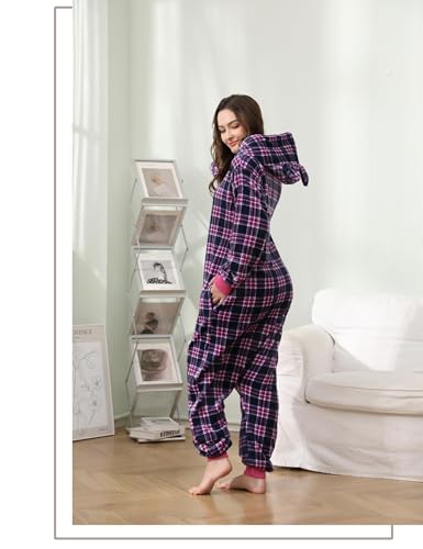 Combinaison pyjama à carreaux pour vos soirées d'hiver XL