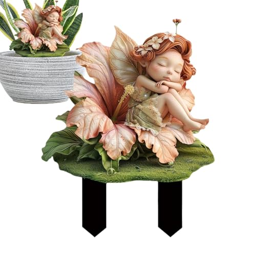 Spina da giardino 2D a forma di fate, in acrilico, 2D, decorazione multifunzionale per la casa, impermeabile, decorazione per balcone, davanzale