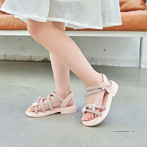 TangDao Little Girls Summer Glitter Gladiator Sandals Rhinestone Open Toe Strappy Dress Flats Sandals Wedding Party Shoes for Toddler Little Kid Big Kid4