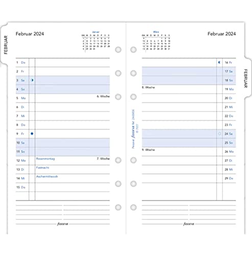 FILOFAX Kalendereinlage 2024 Personal 1 Monat / 2 Seiten weiss deutsch 24-68456
