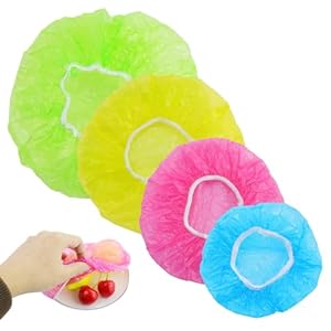 160 stuks elastische afdekhoes voor levensmiddelen met rubber, 4 maten waterdichte afdichtingstas, vershoudfolie, hittebestendig, herbruikbaar, voor groenten