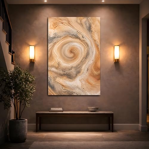 Impression sur toile marron de qualité premium pour salon moderne - 2