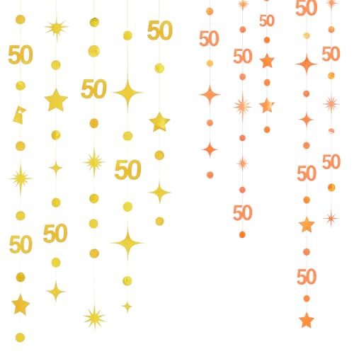 KEWUF decoracion 50cumpleaños, photocall 50cumpleaños, Guirnalda Feliz Cumpleaños, Banner Cadena Feliz Cumpleaños, Para Decoración De Fiesta