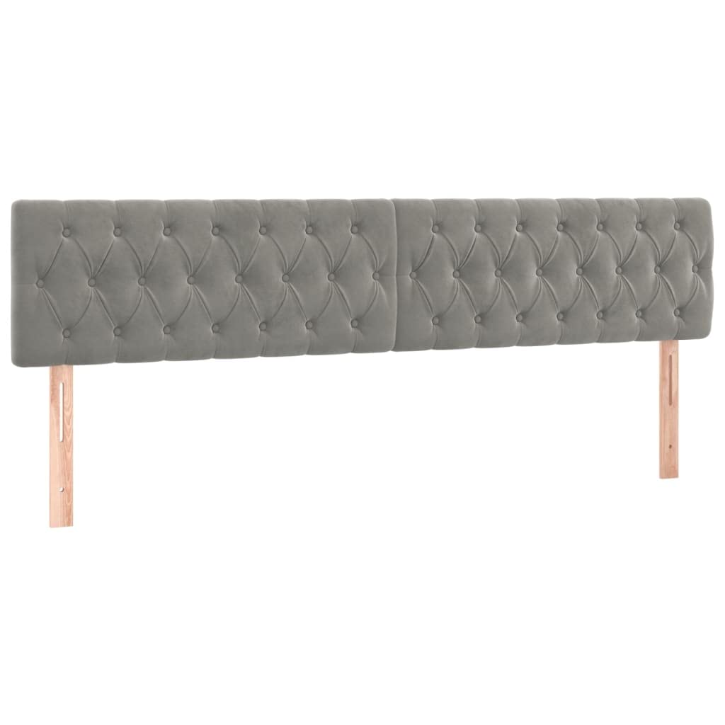 vidaXL Kopfteil Polsterkopfteil Bettkopfteil für Bett Betthaupt Bettgestell Bettrahmen Schlafzimmer Bettzubehör Hellgrau 180x7x78/88cm Samt