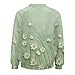 DMOYALA Womens Floral Sweatshirts Flower Daisy Green 3D Graphic Printed Long Sleeve Pullover Shirts 2024 Fall Fashion Y2K Trendy Tunic Tops for Girls