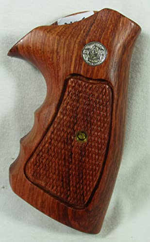 Wood Checkered Grips For S&W Revolvers, N Frame, Square Butt, New #TOP7