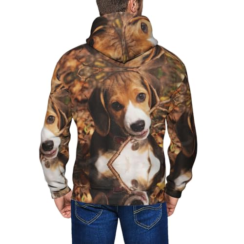 Sweat à capuche homme manches longues Beagle contre le froid style décontracté - 5