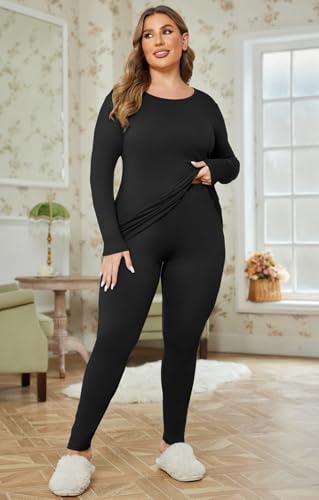 Plus Size Thermal Underwear for Women Lightweight Long Johns Base Layer Set - image 3