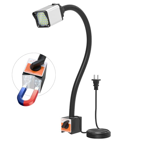 Image of 28LEDs Magnetic Light, 1320 Lumen 120v Flexible Gooseneck Work Light with Adjustable Magnetic Base for CNC MlilingDrill Press Sewing Machine Industrial Lighting, 12w