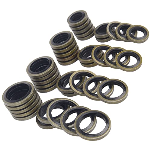 LENMISO Fuel Sealing Washers Fit for Banjo Bolt 8mm 10mm 12mm 14mm Compatible with Dodge Cummins Fuel System Replace 3918188 4934278 3963983 3963988 (40pcs,Each of 10)