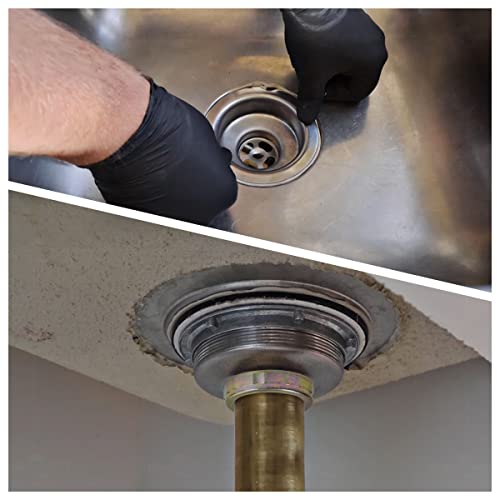 Highcraft 9733 Kitchen Sink (3-1/2'' Inch) Stainless Steel Drain Assembly With Strainer Basket-and Rubber Stopper, 3.5