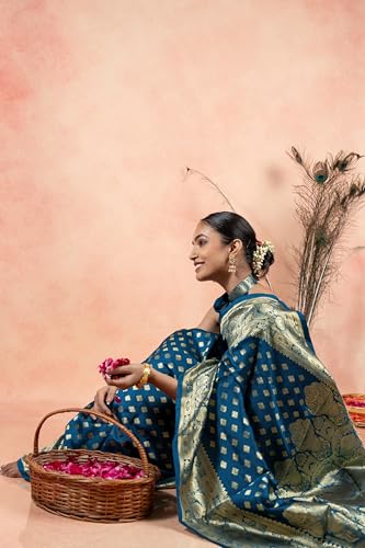 Image of Subham Saree for Woman Silk Cotton Kanjivaram | Soft Easy to Drape Daily Wear Sari with Blouse Fabric