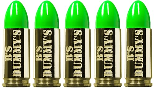 B's Dry Fire Snap Caps - A.K.A. B's Dummy's - Dummy .38 Super Training Caps (5 Pack) (Green Brass)