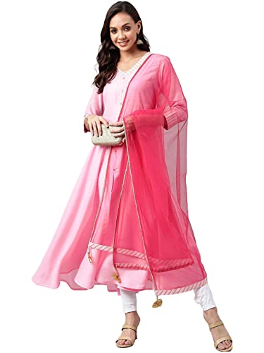 Image of ANNI DESIGNER Women's Cotton Blend Kurta with Dupatta