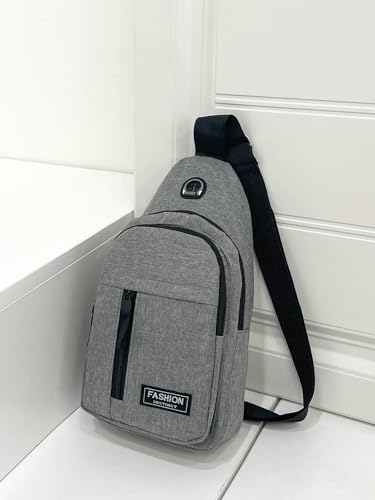 Bolsa de Peito Transversal Masculina Cinza