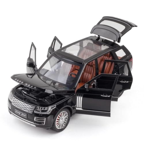 Image of Invite Enterprise Exclusive Alloy Metal Pull Back Die-Cast Car 1:24 Big Range Rover Refender Toy Car Diecast Metal Pullback Toy Car With Openable 6 Doors,Light Music Boys Gifts Toys(Refender-Black)