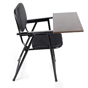 CARTVILLA Wood Folding Folding Study Chair With Cushion & Adjustable Writing Pad - Black_For All Age