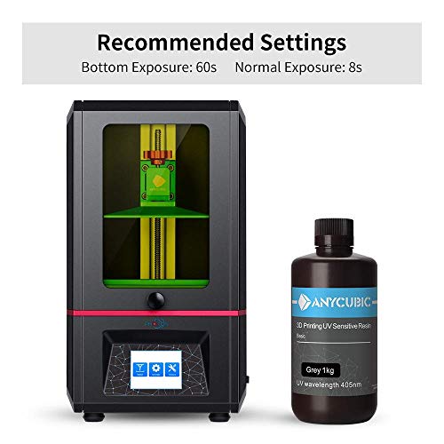 Image of 3 idea Imagine Create Print 3D Printer Resin, 405nm SLA UV-Curing Resin with High Precision and Quick Curing & Excellent Fluidity for Photon (DLP /LCD /UV) Printing - 1KG, Grey