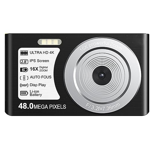 vlog J ^CvX 48MP RpNgfW^Jʐ^Be 16X I[gtH[JXX[[V[vrfI^rfIJ 2.8 "(128G SD Card,Black)