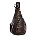 Leather Sling Bag Backpack, Multipurpose Outdoor Chest Bag Crossbody Bag for Men & Women 15L