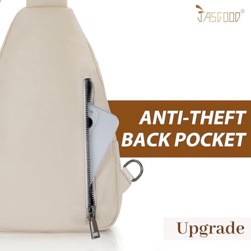 Image of JASGOOD Anti Theft Small Sling Bag for Women Leather Fanny Packs Crossbody Bags Trendy Anti-Theft Sling Purse for Travel
