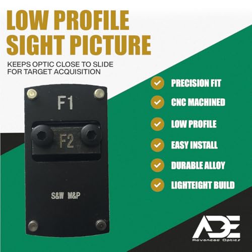 ADE Advanced Optics Red Dot Adapter Plate for Smith Wesson S&W, MP, Shield and SD9VE/SD40VE – Optic Mounting Plate for Doctor/Vortex Venom/Burris Fastfire Footprint Optics - Thumbnail 5