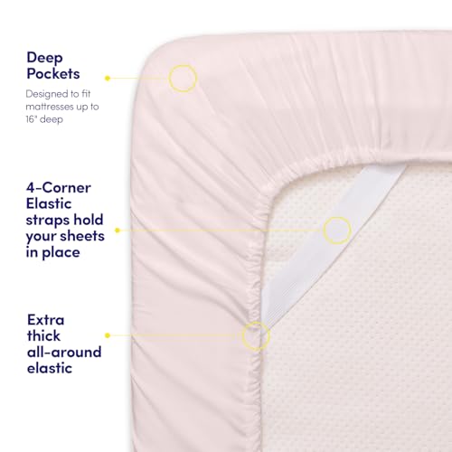 Image of 1500 Supreme Collection King Sheet Sets Pale Pink - Luxury Hotel Bed Sheets and Pillowcase Set for King Mattress - Extra Soft, Elastic Corner Straps, Deep Pocket Sheets, King Pale Pink