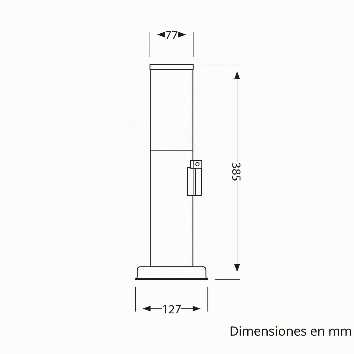 ledscom.de 2 farolas de camino/balizas PORU para exterior, IP44, 39 cm, antracita, 1 casquillo E27 de máx. 40 W, toma de corriente