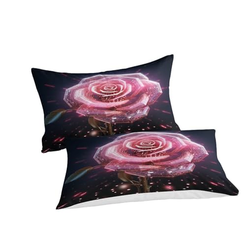 Housses de couettes ensemble de literie microfibre double IOFEER fleur 200x200cm - 3