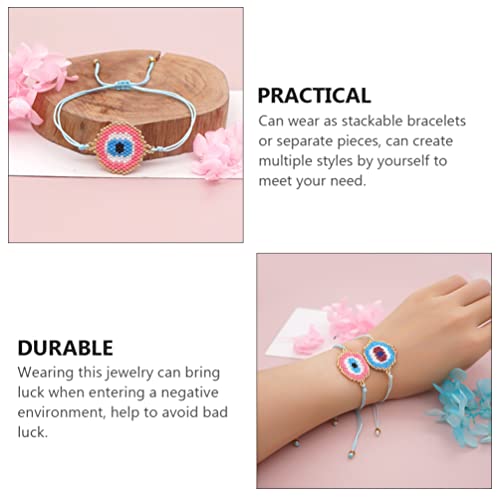 Holibanna Pulseira de olho turco azul, pulseiras de olho de peru, amuleto da sorte, pulseira de teci