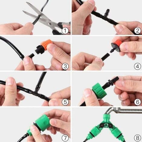 Kit Irrigazione a Goccia 148 Pezzi | Sistema di Micro-Irrigazione 30 Metri | Tubo Flessibile Regolabile per Giardino, Orto, Prato, Serra e Balcone | Risparmio Idrico