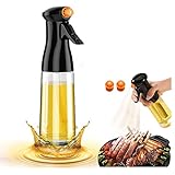 Olive Oil Sprayer for Cooking with Rotatable Replaceable Mist Nozzles 7.05 fl oz(200ml) Glass Oil Sp