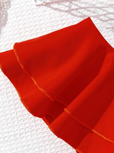 Floerns Girl's Summer Ruffle Layered Sleeveless V Neck Bow Tie A Line Short Dresses4