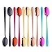 Produktbild BISDARUN 18/10 Edelstahl Latte Löffel Bunte EIS Teelöffel, Bisda 10 Stück Lange Griff Eisbecher Löffel für heiße Schokolade heißes Getränk, Spülmaschine sicher