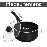 Utopia Kitchen Saucepan 2 QT Detachable Handle with Lid Grey Black — image 2