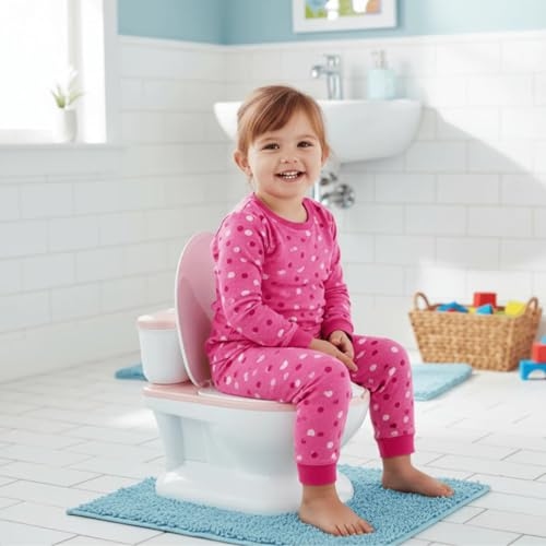 Penico Infantil OHANA BABY Troninho Privadinha Rosa - Desfralde Divertido, Assento Ergonômico, Resistente até 50kg (Rosa)