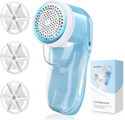 Rasoio anti-scossa e anti-scossa dispositivo con 3 lame sostituibili, anti-scossa indumento, rasoio elettrico per biancheria da letto, mobili, rasoio di peluche Bulloche ricaricabile
