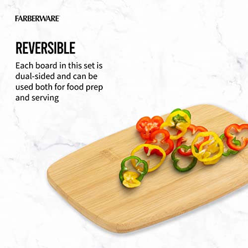 Farberware 4-Piece Bamboo Cutting Board Set - Reversible Boards for Chopping, Slicing, Charcuterie and Meal Prep - Kitchen Essential, Housewarming or Back-to-School Gift by Farberware - Image 5