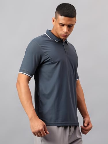 Image of Vector X Adults Mens Sports Wear Polyester Half Sleeves All Day Wear tee Shirt Polo T Shirt Detailing with Contrast Color Tipping on Sleeves & Collar for Casual Wear Regular Fit Tshirts