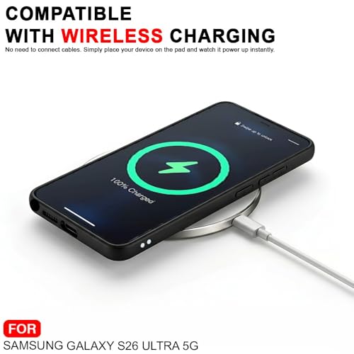 Image of AESTMO Samsung S26 Ultra 5G Back Cover | 360 Protection | Crystal Clear Hard Back Transparent | Compatible with MagSafe Accessories (PC+TPU, Black Bumper)