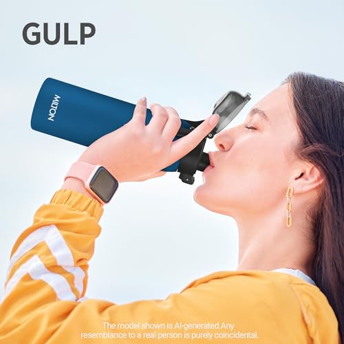 Image of Milton Dual Flow 600 Thermosteel Water Bottle 595 ml with One Touch Safety Lock & Twin Lid Sip or Gulp,Long Hours Hot & Cold,Leak Proof,ISI Certified,Vacuum Insulated,for Office,Gym,School,Dark Blue