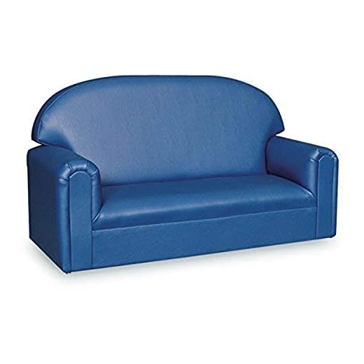 Brand New World Furniture FIVB100 Brand New World Toddler Premium Vinyl Upholstery Sofa, Blue