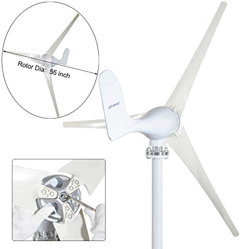 Pikasola 400W Wind Turbine Generator AC 12Volt Economy 3 Blades Windmill for Wind Solar Hybrid System 2.5m/s Start Wind Speed,400w Windmill Generator for Home - Image 5